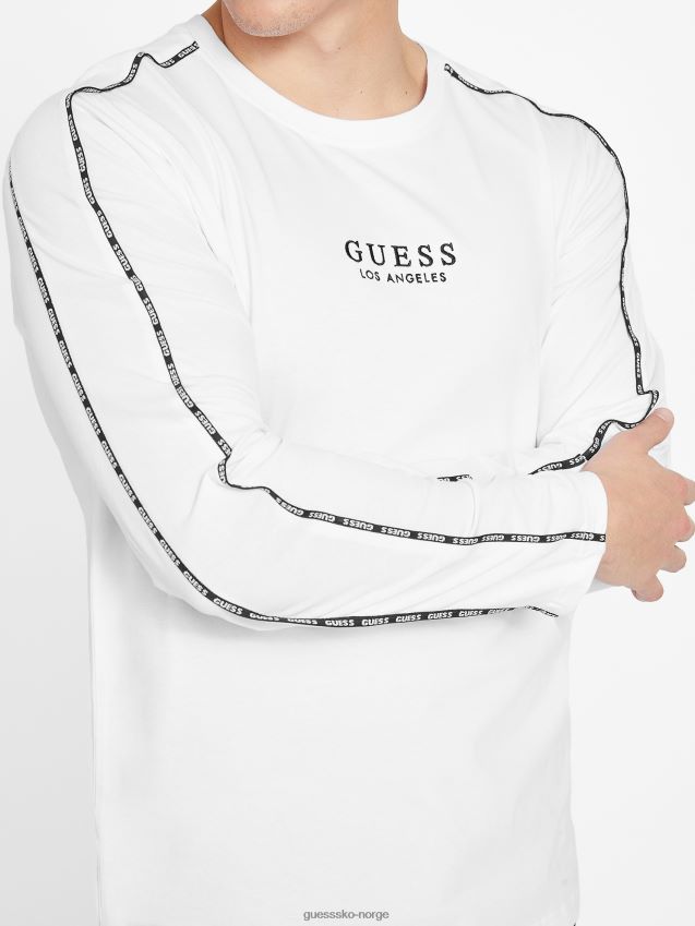 Guess ren hvit øko matt t-skjorte med rund hals Ren hvit menn F0LJ808381