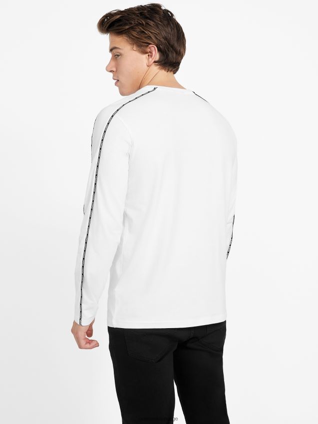 Guess ren hvit øko matt t-skjorte med rund hals Ren hvit menn F0LJ808381