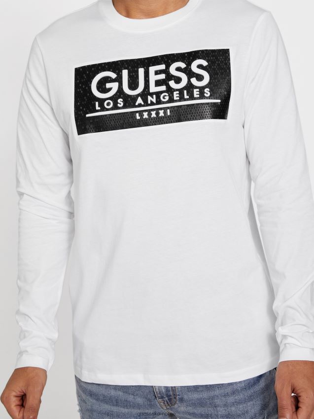 Guess ren hvit øko rampe-t-skjorte Ren hvit menn F0LJ808339