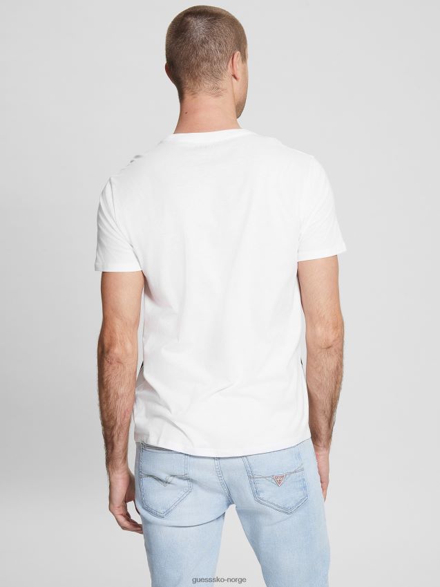Guess ren hvit øko skjebne & lykke-t-skjorte Ren hvit menn F0LJ8010849