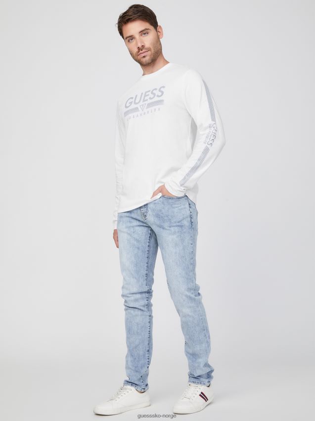 Guess ren hvit koda langermet t-skjorte Ren hvit menn F0LJ808201