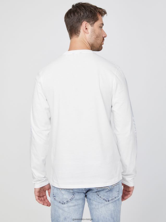 Guess ren hvit koda langermet t-skjorte Ren hvit menn F0LJ808201