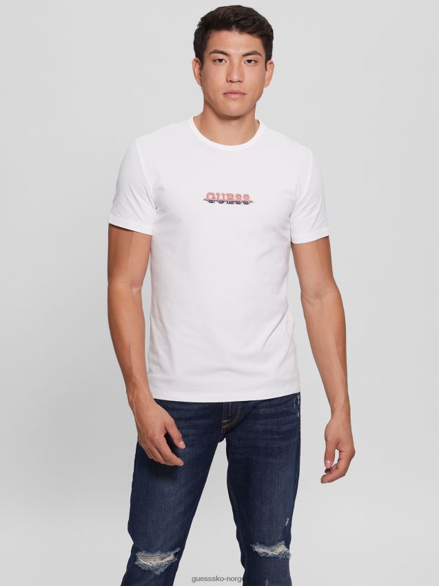 Guess ren hvit maksim-logo-t-skjorte Ren hvit menn F0LJ8010812