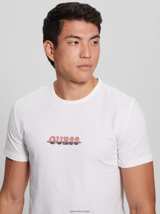 Guess ren hvit maksim-logo-t-skjorte Ren hvit menn F0LJ8010812