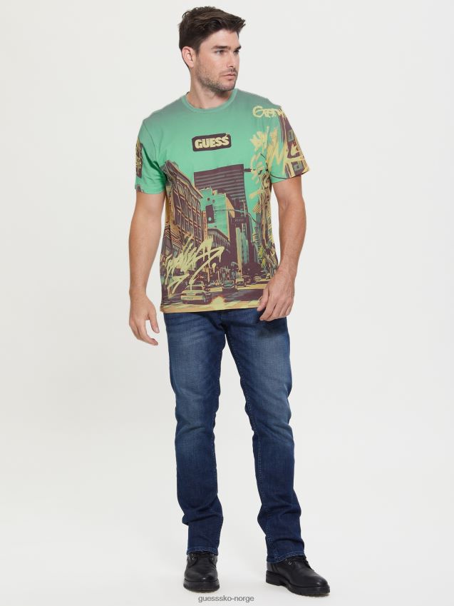 Guess ren hvit multi eco dtla t-skjorte ren hvit multi menn F0LJ8010843