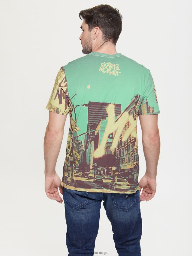 Guess ren hvit multi eco dtla t-skjorte ren hvit multi menn F0LJ8010843