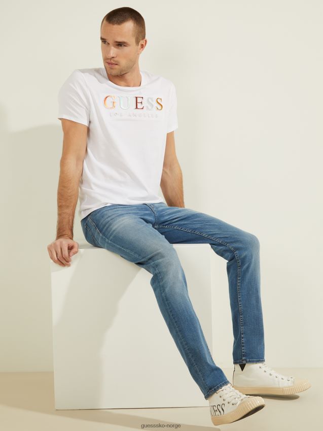Guess ren hvit preget logo-t-skjorte ren hvit menn F0LJ8010800