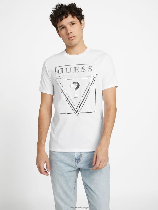 Guess ricky logo-t-skjorte i ren hvit Ren hvit menn F0LJ808412