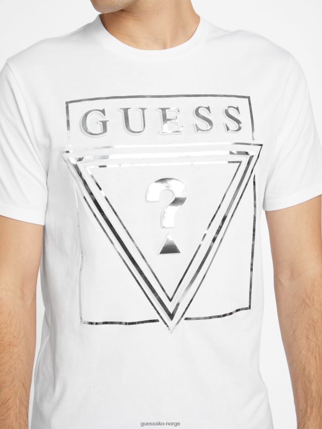 Guess ricky logo-t-skjorte i ren hvit Ren hvit menn F0LJ808412