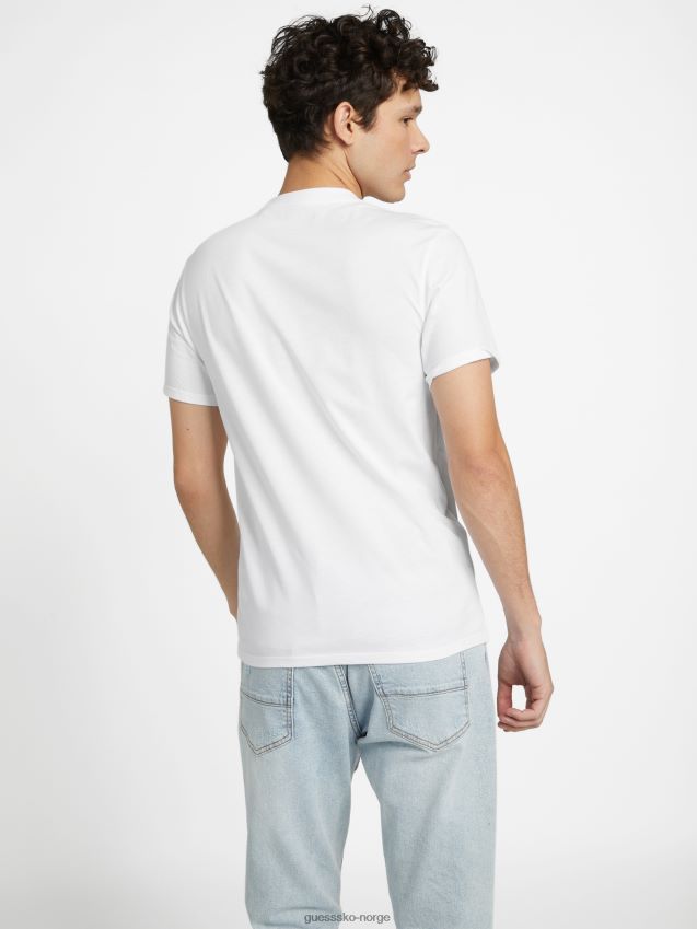 Guess ricky logo-t-skjorte i ren hvit Ren hvit menn F0LJ808412