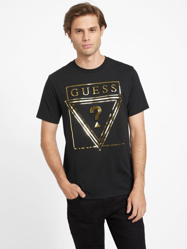 Guess ricky logo t-skjorte kulsort kulsvart menn F0LJ808529