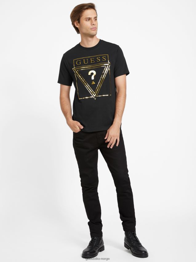 Guess ricky logo t-skjorte kulsort kulsvart menn F0LJ808529
