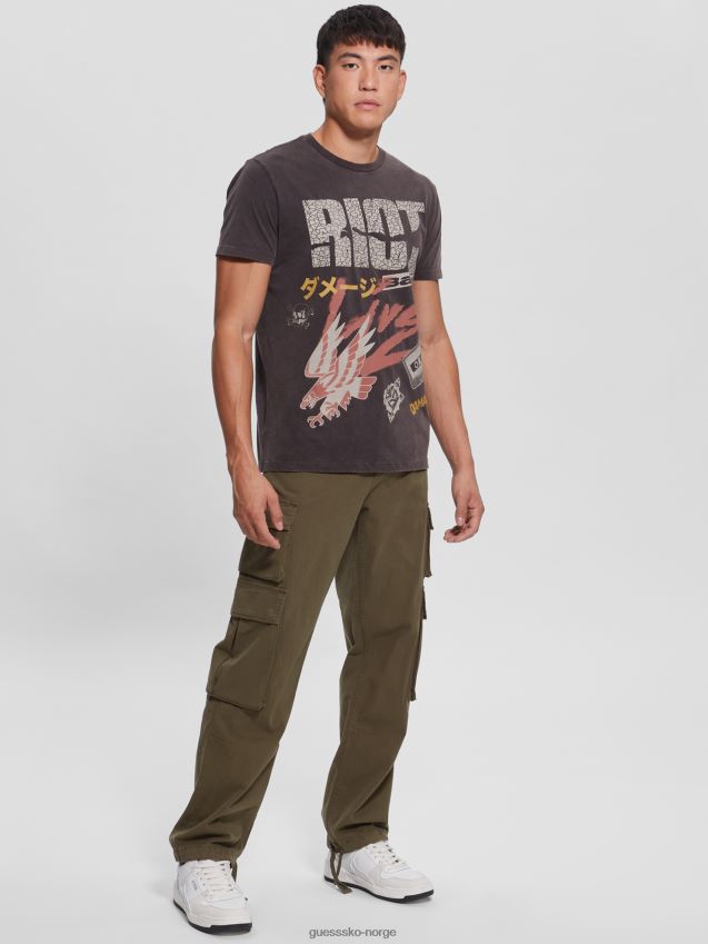 Guess riot tour tee jet black multi jet black multi menn F0LJ8010841