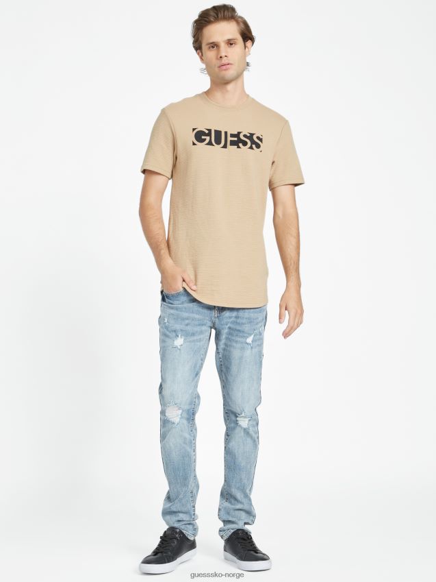 Guess ristet taupe charlie t-skjorte ristet taupe menn F0LJ808540