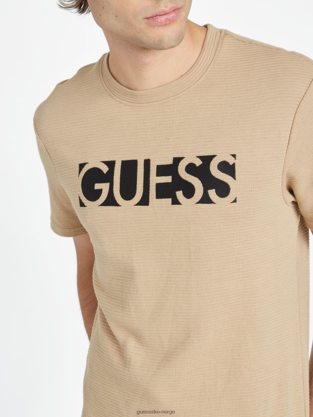 Guess ristet taupe charlie t-skjorte ristet taupe menn F0LJ808540