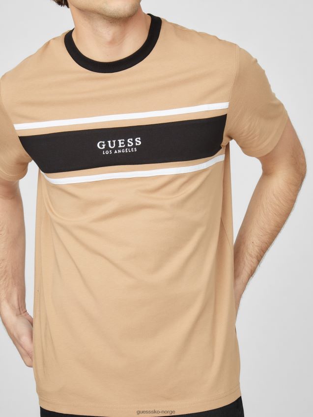 Guess ristet taupe hauser t-skjorte ristet taupe menn F0LJ808426