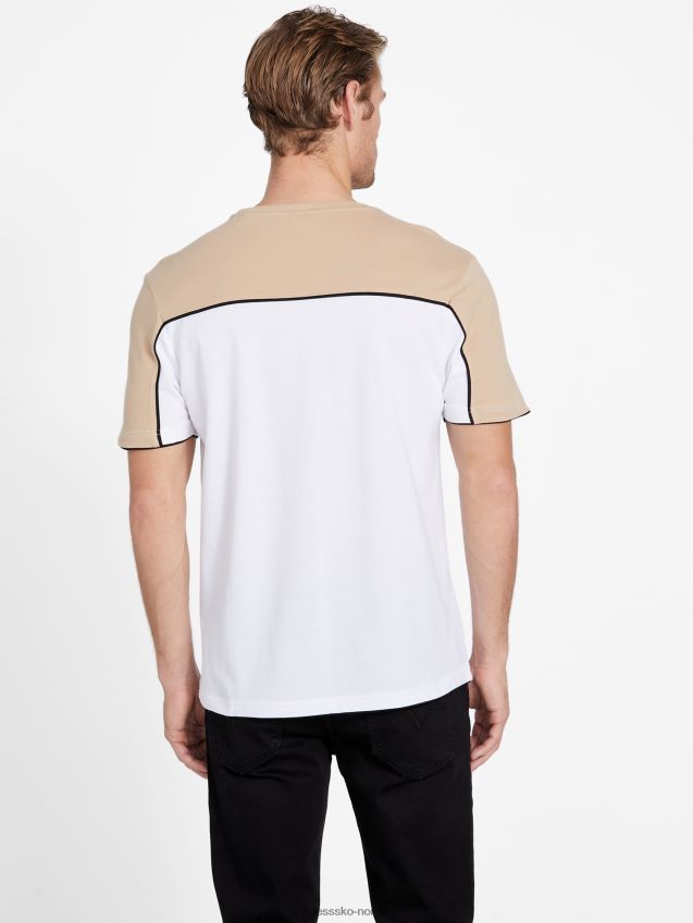 Guess ristet taupe multi øko frotté T-skjorte med rund hals ristet taupe multi menn F0LJ808555