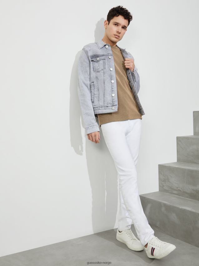 Guess ristet taupe russle ribbet t-skjorte ristet taupe menn F0LJ808536