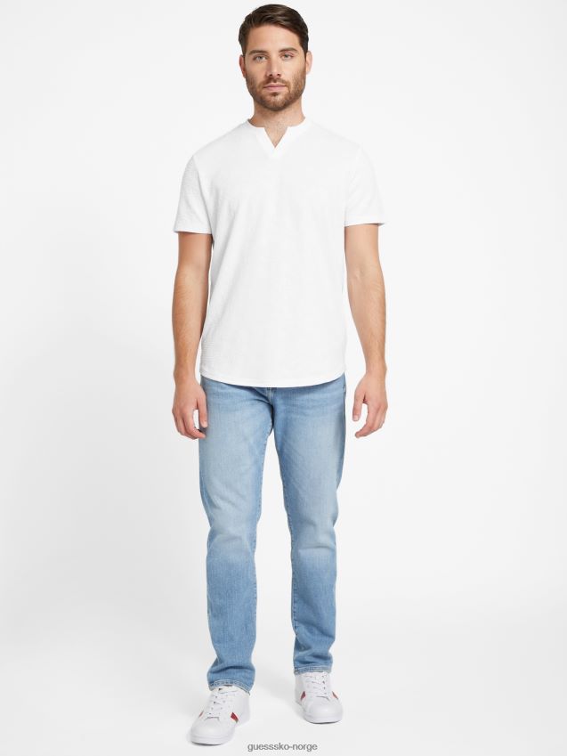 Guess romero jacquard t-skjorte i ren hvit Ren hvit menn F0LJ808433