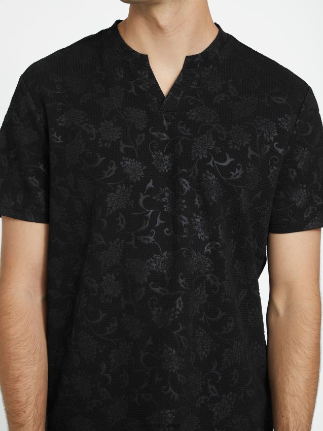Guess romero jacquard t-skjorte kulsort kulsvart menn F0LJ808322