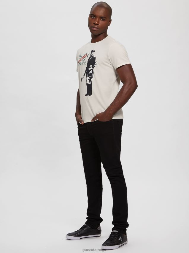 Guess salt hvit kansellerte drømmer t-skjorte salt hvit menn F0LJ8010852