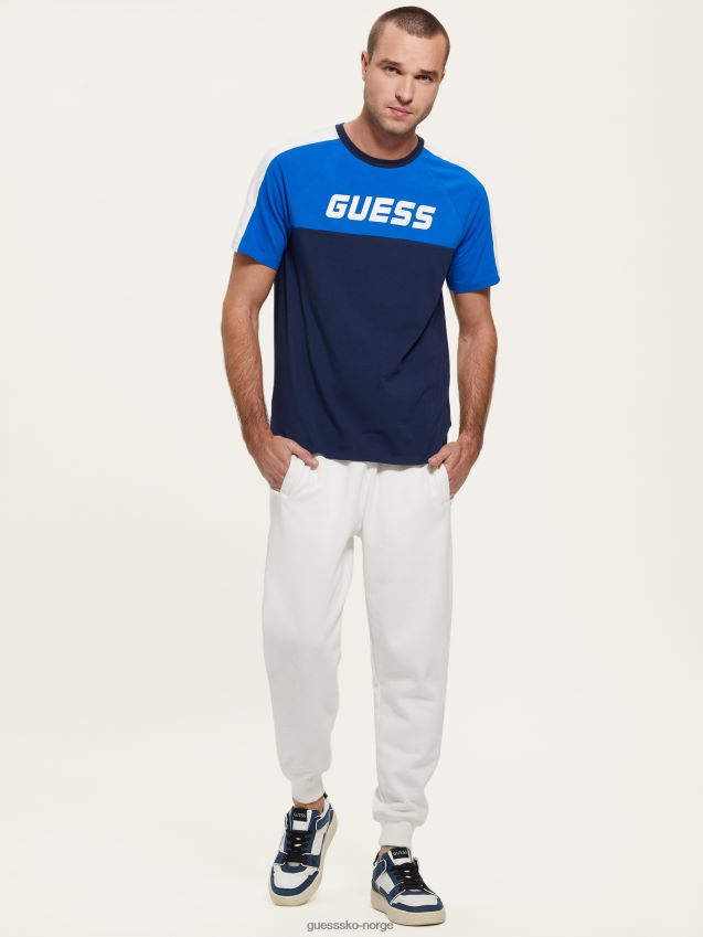 Guess silkeblå øko manfred logo-t-skjorte silkeblått menn F0LJ8010837