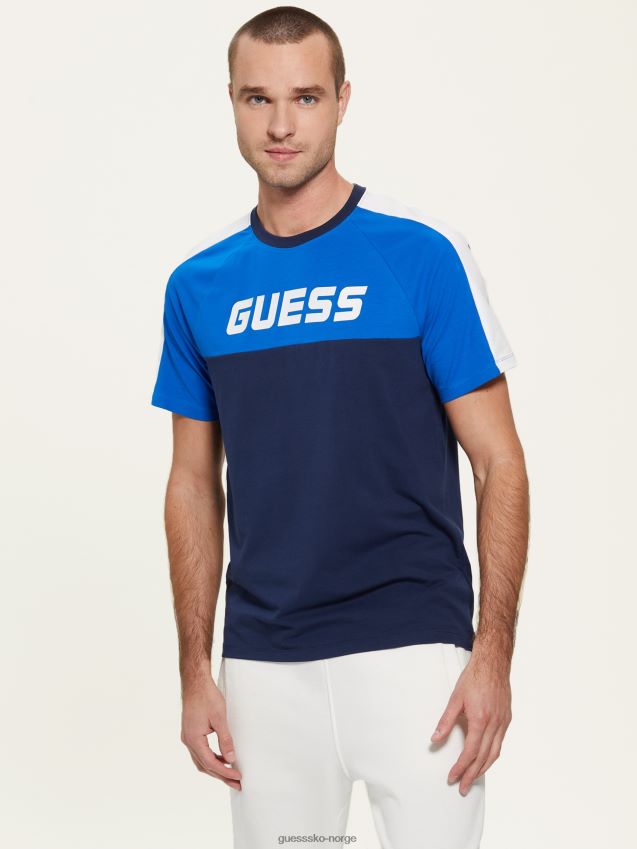 Guess silkeblå øko manfred logo-t-skjorte silkeblått menn F0LJ8010837