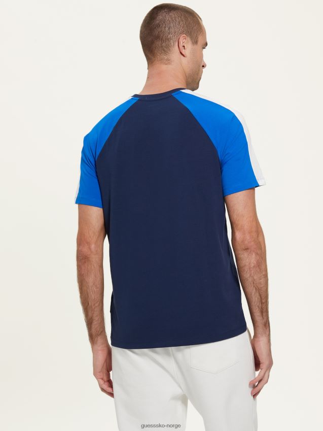 Guess silkeblå øko manfred logo-t-skjorte silkeblått menn F0LJ8010837