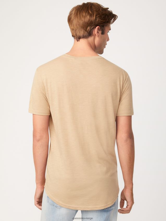Guess skog khaki vantor langline t-skjorte skog khaki menn F0LJ808318