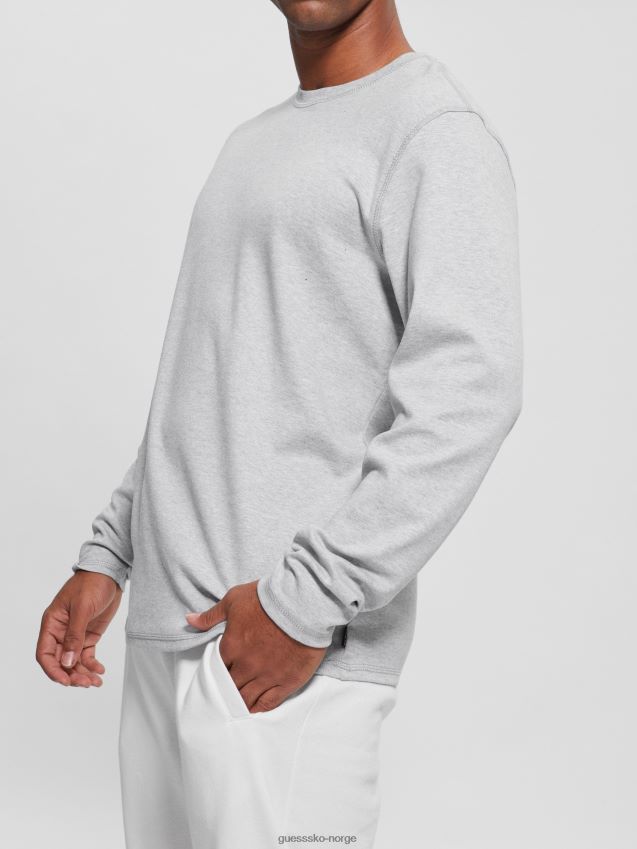 Guess skyler langermet t-skjorte granittgrå lyng granittgrå lyng menn F0LJ8010396