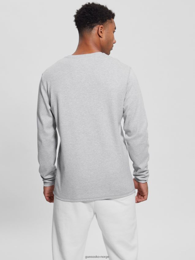Guess skyler langermet t-skjorte granittgrå lyng granittgrå lyng menn F0LJ8010396