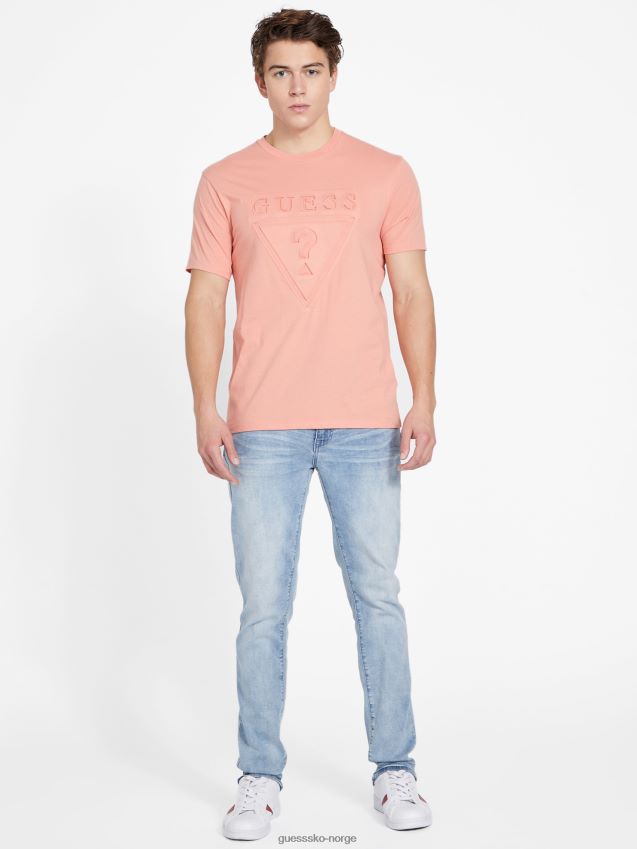 Guess solblomstrende logo-t-skjorte med rund hals sol florid menn F0LJ808428