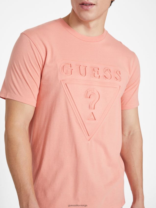 Guess solblomstrende logo-t-skjorte med rund hals sol florid menn F0LJ808428