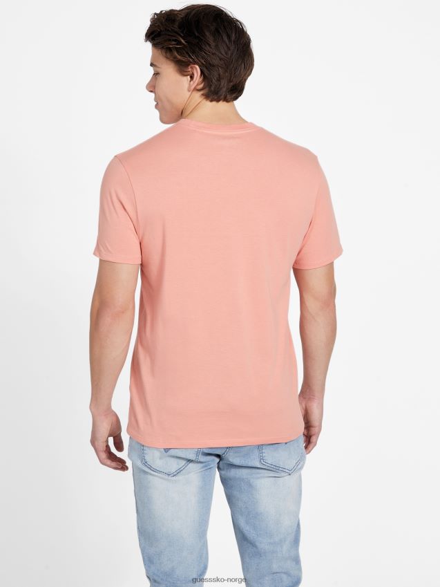 Guess solblomstrende logo-t-skjorte med rund hals sol florid menn F0LJ808428