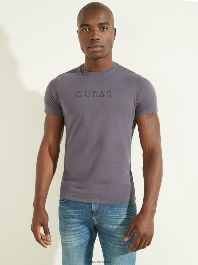 Guess t-skjorte med brodert logo i fiolett ask fiolett aske menn F0LJ8010698