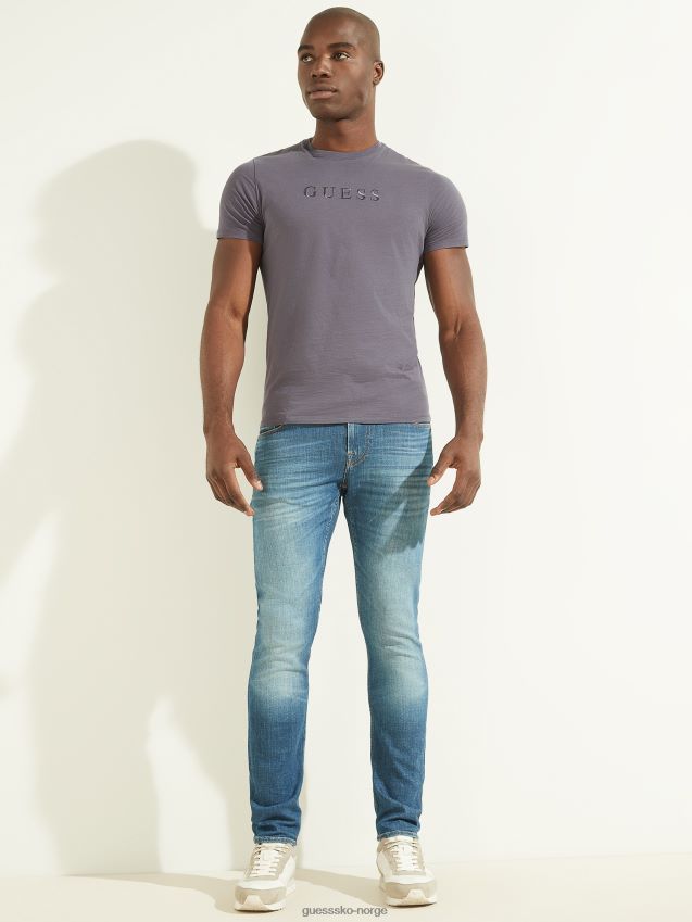 Guess t-skjorte med brodert logo i fiolett ask fiolett aske menn F0LJ8010698