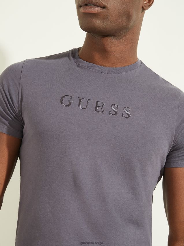 Guess t-skjorte med brodert logo i fiolett ask fiolett aske menn F0LJ8010698