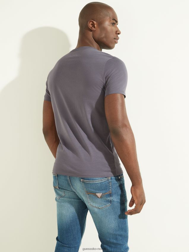 Guess t-skjorte med brodert logo i fiolett ask fiolett aske menn F0LJ8010698