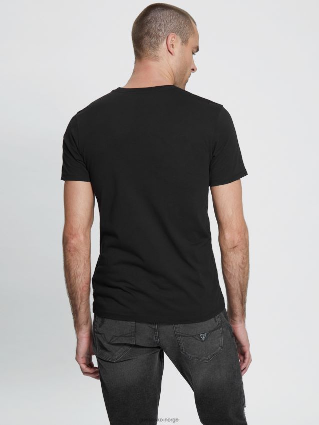 Guess t-skjorte med preget logo kulsort kulsvart menn F0LJ8010769