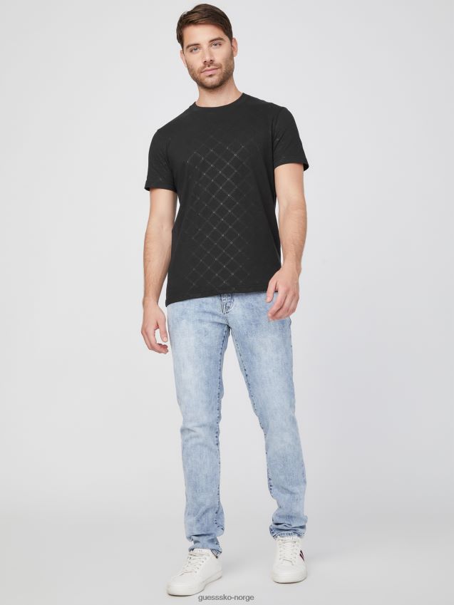 Guess tory logo t-skjorte kulsort kulsvart menn F0LJ808533
