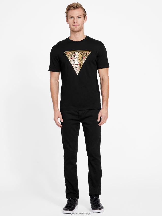 Guess trenton crewneck t-skjorte kulsort kulsvart menn F0LJ808472