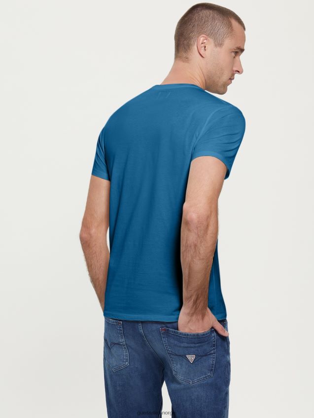 Guess uniform blå brodert logo-t-skjorte uniform blå menn F0LJ8010792