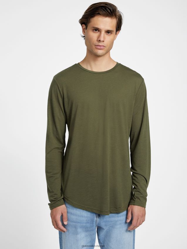 Guess vantor langermet t-skjorte travertin travertin menn F0LJ808478