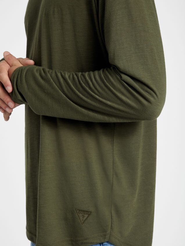 Guess vantor langermet t-skjorte travertin travertin menn F0LJ808478