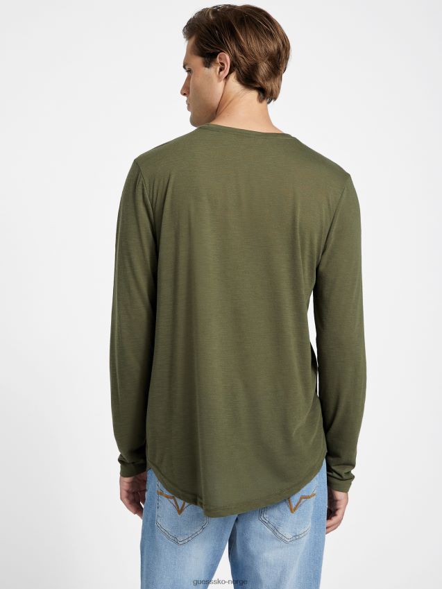 Guess vantor langermet t-skjorte travertin travertin menn F0LJ808478