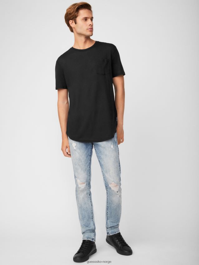 Guess vantor langline t-skjorte kulsort kulsvart menn F0LJ808086