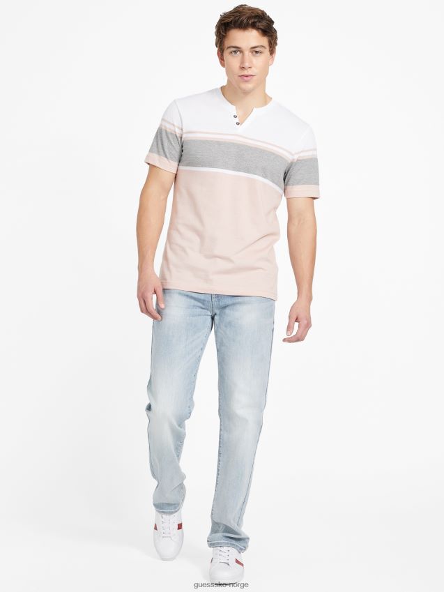 Guess vapor rose multi chucky stripete t-skjorte med slits damprose multi menn F0LJ808468