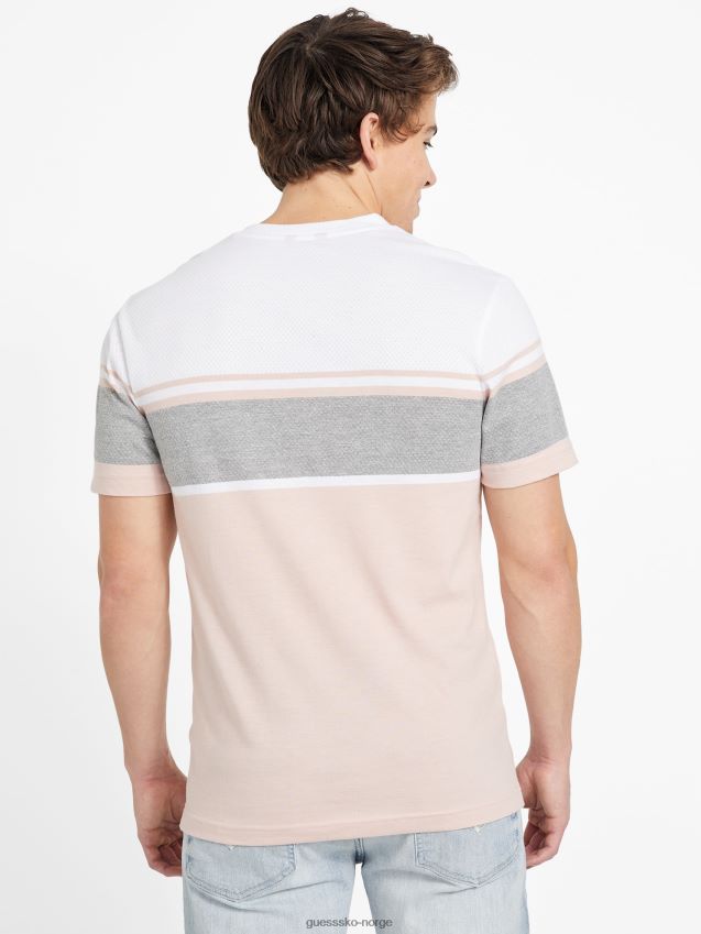 Guess vapor rose multi chucky stripete t-skjorte med slits damprose multi menn F0LJ808468