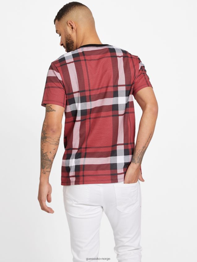 Guess varsity rød multi hertz t-skjorte varsity rød multi menn F0LJ808187