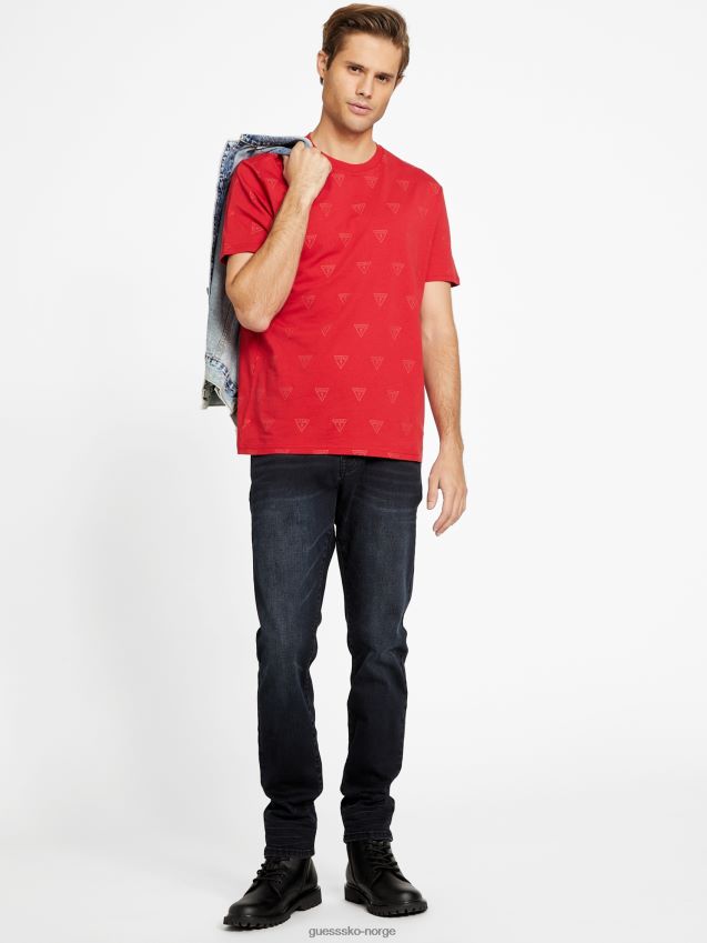 Guess varsity rød rusty logo-t-skjorte med rund hals varsity rød menn F0LJ808570
